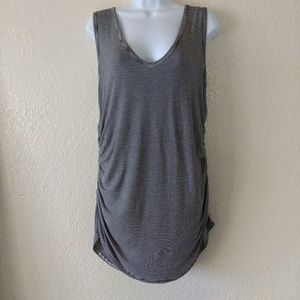 H By Bordeaux Tank Top Size M White/Black Striped